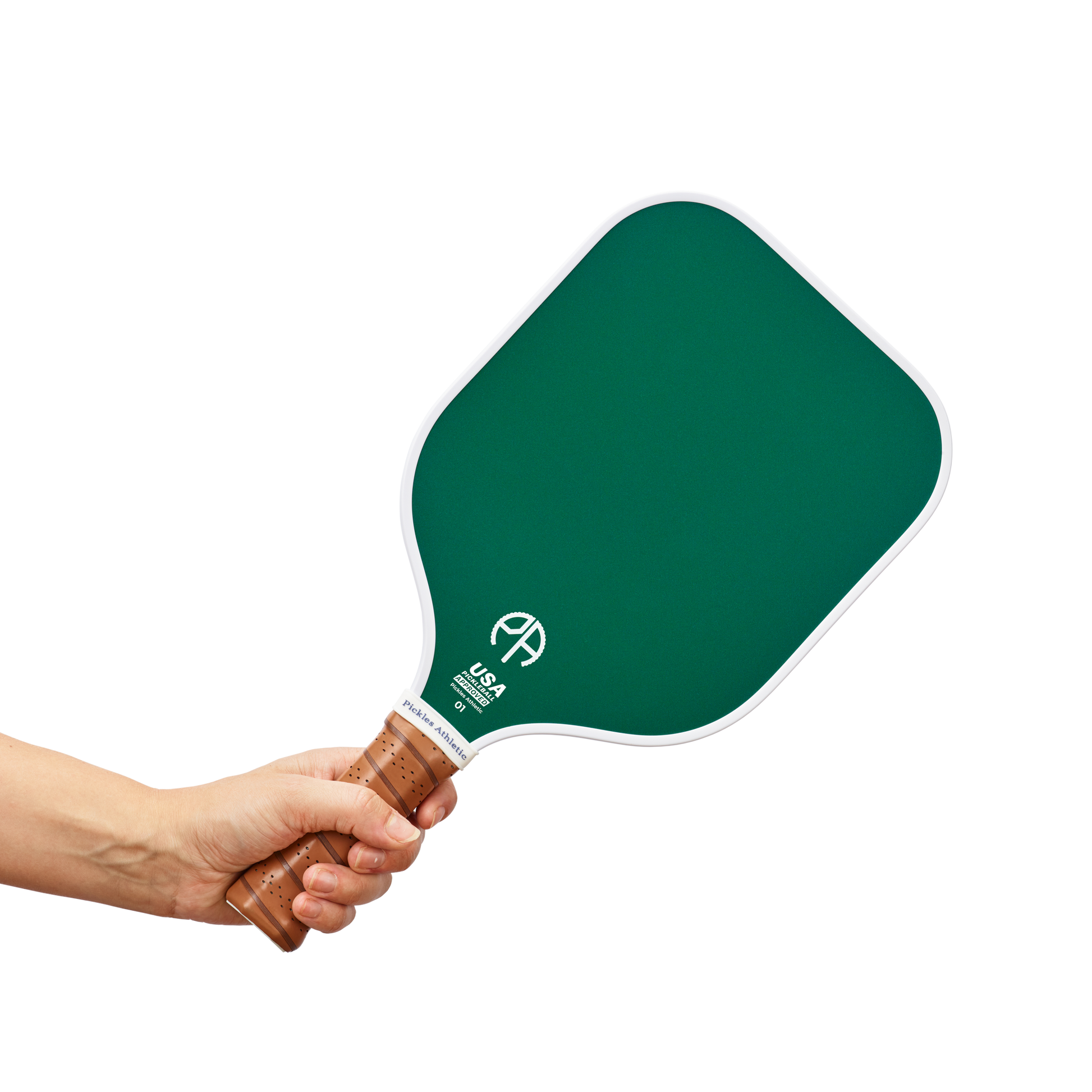 Green pickleball paddle by Pickles Athletic — carbon fibre, USAPA approved